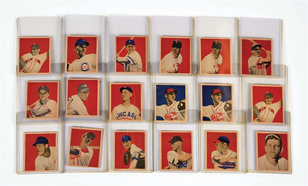 LOT OF 18: 1949 BOWMAN BASEBALL CARDS