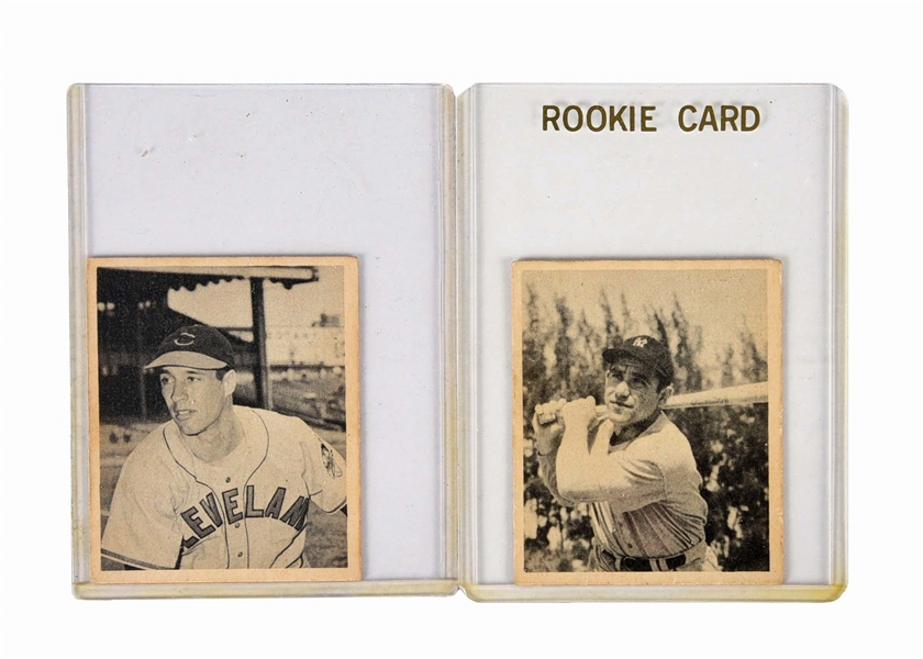 1948 BOWMAN LARRY (YOGI) BERRA AND BOB FELLER BASEBALL CARDS