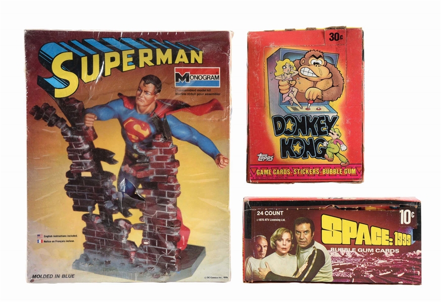 LOT OF 3: UNOPENED WAX PACKS & SUPERMAN PUZZLE