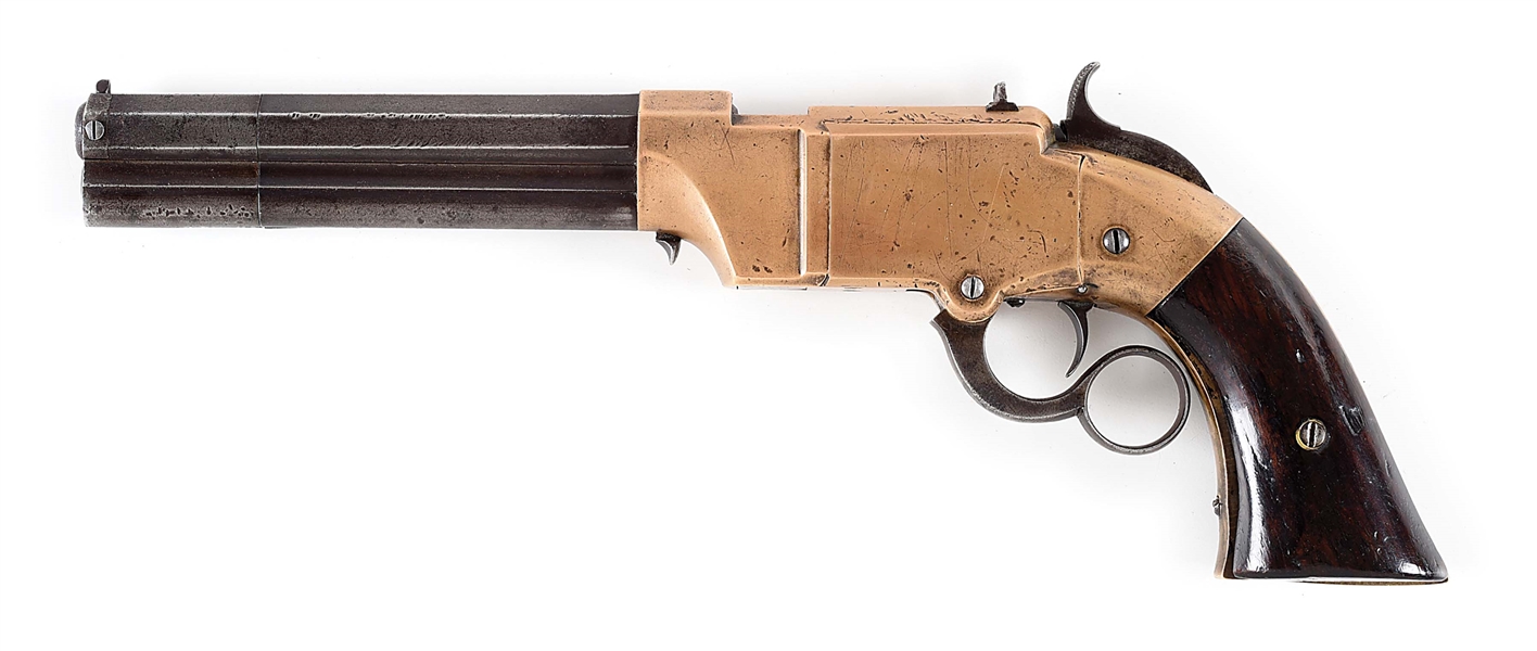 (A) VOLCANIC REPEATING ARMS CO. BELT MODEL NAVY PISTOL.