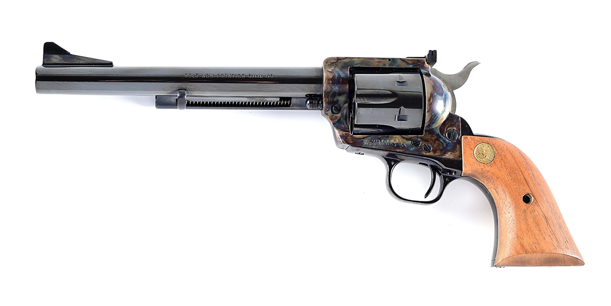 (M) COLT NEW FRONTIER SINGLE ACTION ARMY .45 REVOLVER - BLUE / CASE COLORHARDENED FRAME IN .45 LONG COLT 