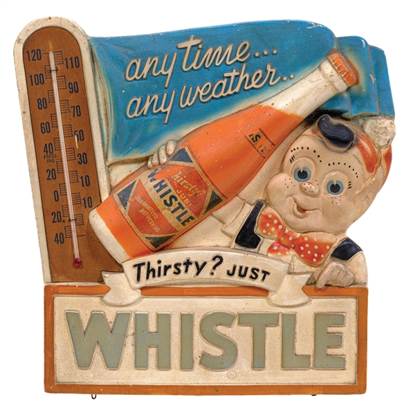 CHALK WARE WHISTLE SODA ADVERTISEMENT W/ ELF GRAPHIC