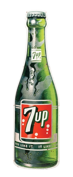 7UP DIE-CUT BOTTLE SIGN