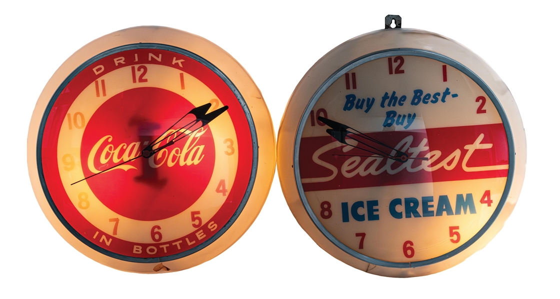 COLLECTION OF 2 ADVERTISING CLOCKS