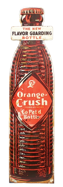 ORANGE CRUSH DIE-CUT BOTTLE SIGN W/ CRUSHY GRAPHIC