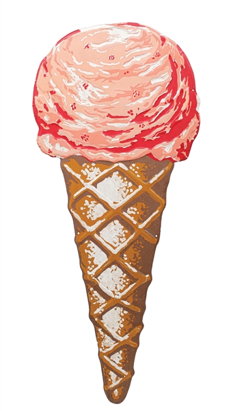 EMBOSSED TIN DIE-CUT ICE CREAM CONE SIGN