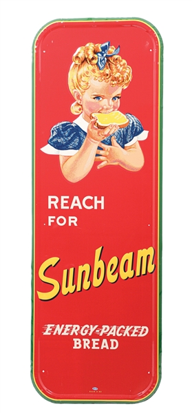 SUNBEAM SELF FRAMED EMBOSSED TIN SIGN