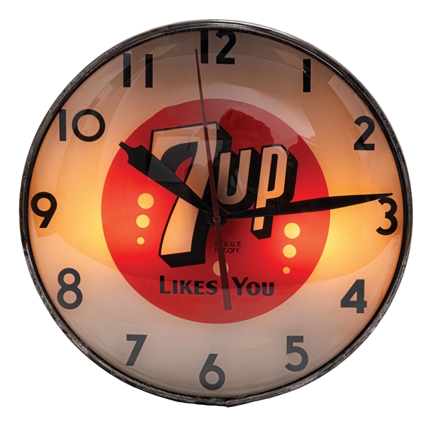 7UP "LIKES YOU" TELECHRON CLOCK