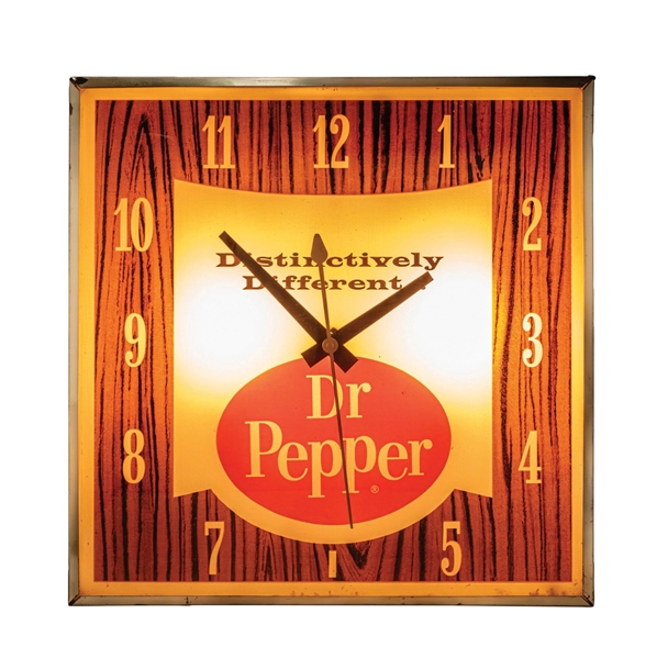 "DISTINCTIVELY DIFFERENT DR PEPPER" PAM LIGHTED CLOCK