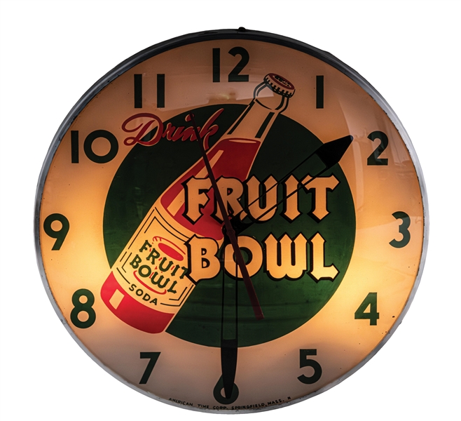 FRUIT BOWL PUNCH LIGHT-UP ADVERTISING CLOCK