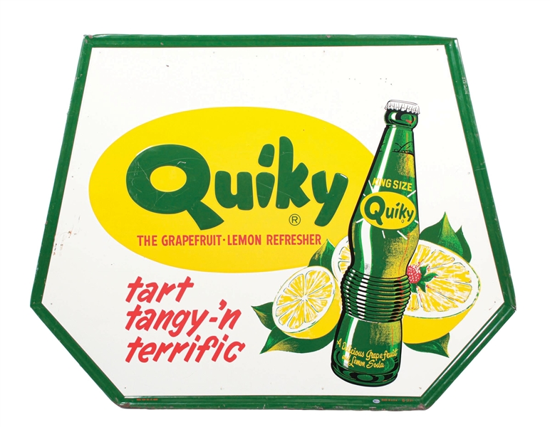 QUIRKY TART TANGY-N TERRIFIC SELF-FRAMED EMBOSSED TIN SIGN W/ LEMON-LIME GRAPHIC