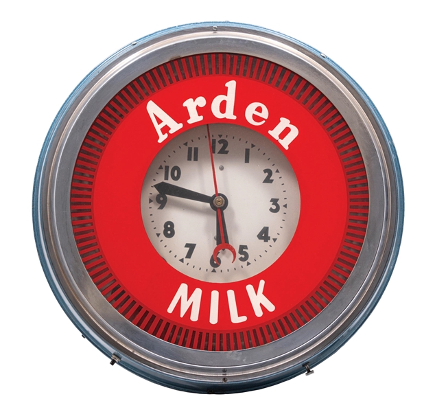 ARDEN MILK NEON SPINNER CLOCK