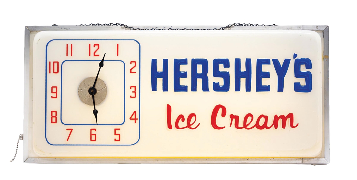 HERSHEYS ICE CREAM PLASTIC LIGHTED CLOCK