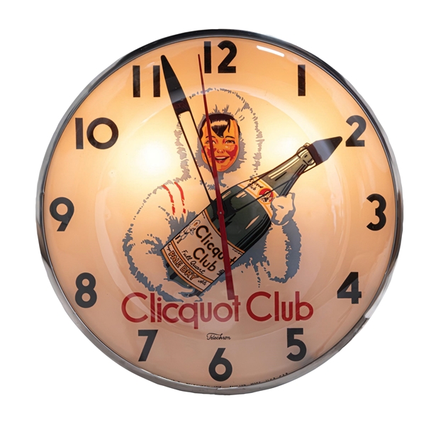 CLICQUOT CLUB TELECHRON CLOCK W/ ESKIMO GRAPHIC