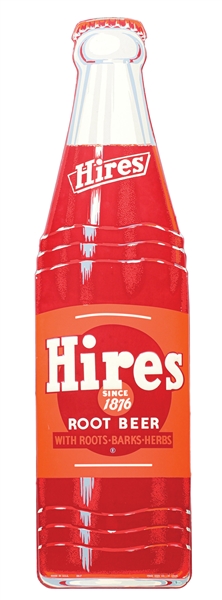 HIRES ROOT BEER EMBOSSED TIN BOTTLE SIGN