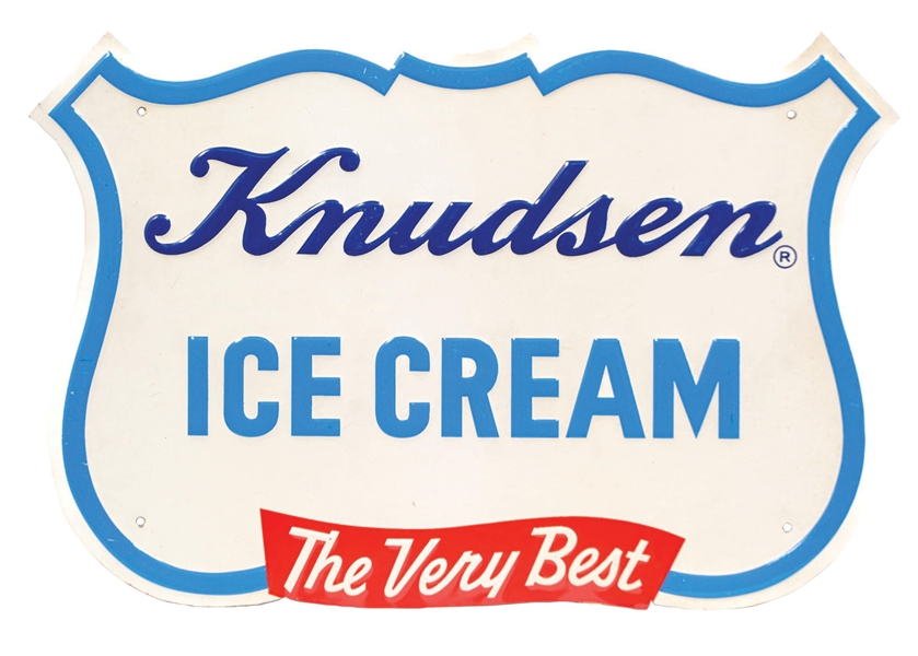 KNUDSEN ICE CREAM PAINTED ALUMINUM SIGN