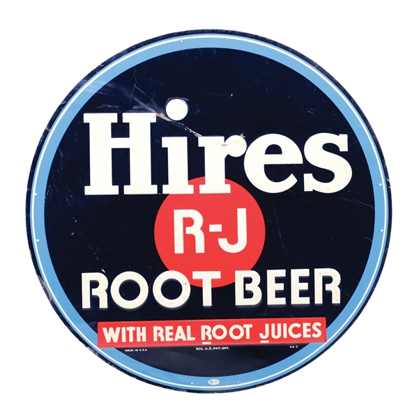 HIRES ROOT BEER SINGLE-SIDED EMBOSSED TIN SIGN.