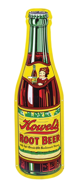 HOWELS ROOT BEER BOTTLE SIGN