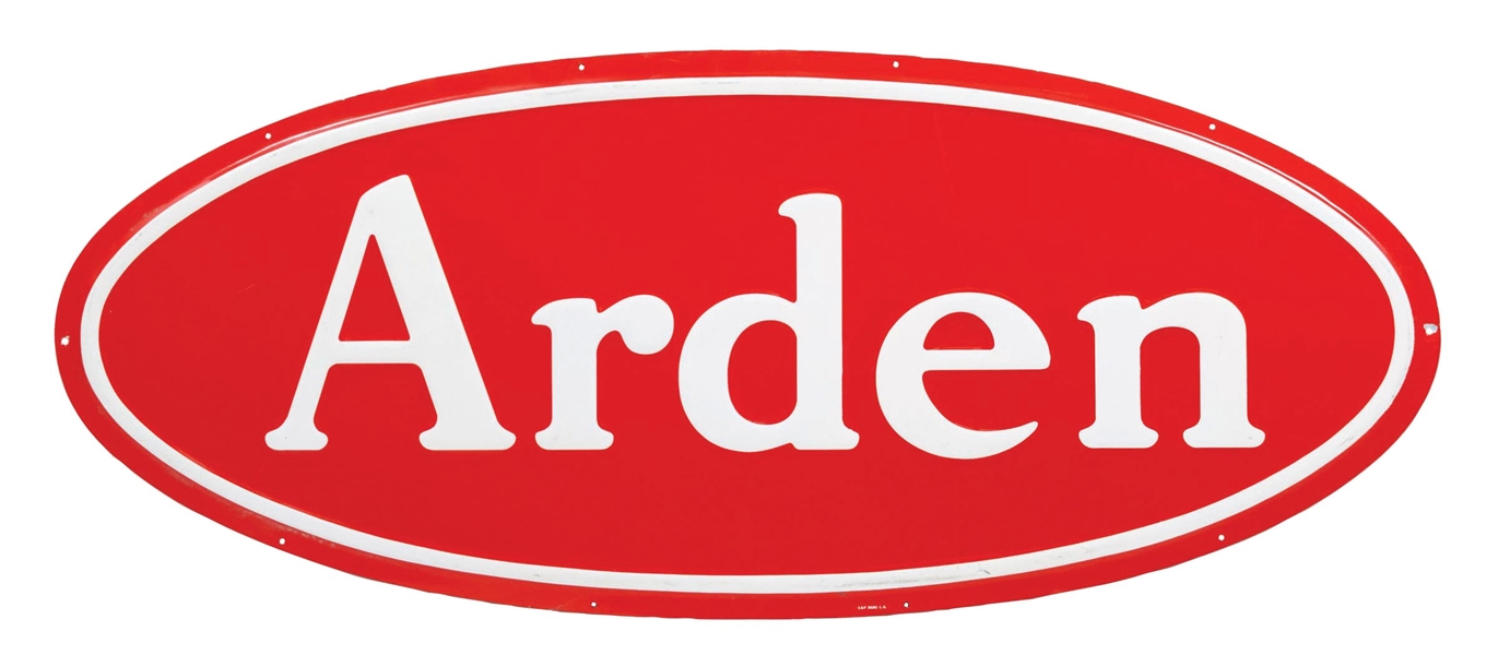 EMBOSSED TIN ARDEN MILK SIGN