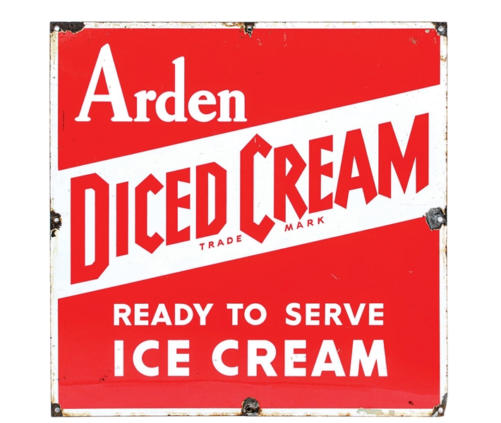 ARDEN DICED CREAM SINGLE-SIDED PORCELAIN SIGN