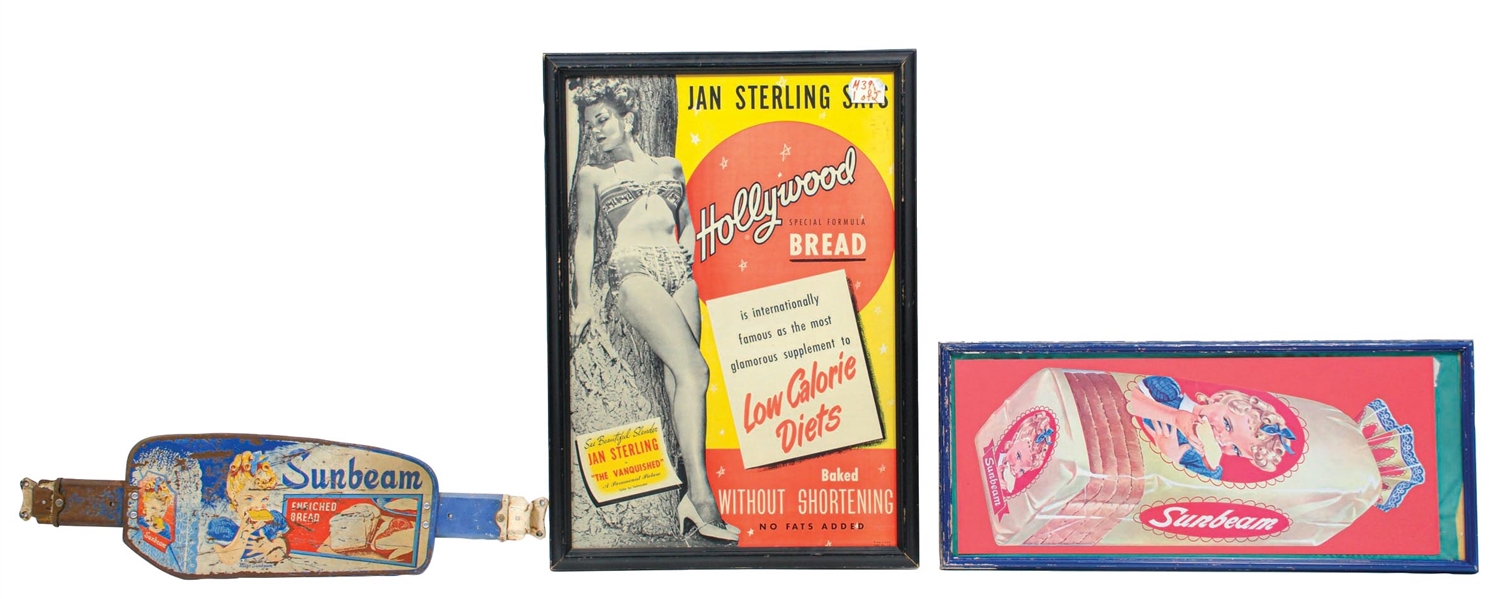 COLLECTION OF 3 EARLY BREAD ADVERTISEMENTS W/ VARIOUS GRAPHICS