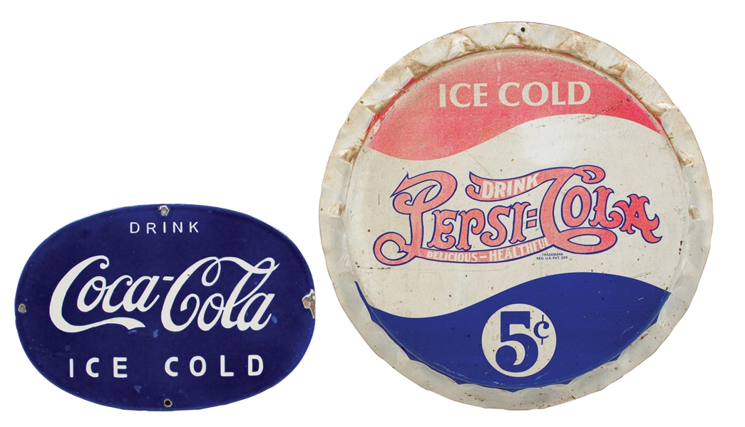 COLLECTION OF 2 MODERN SODA POP SIGNS