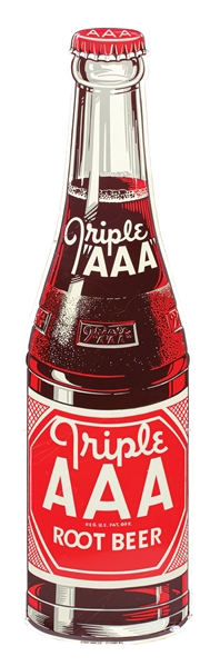 TRIPLE AAA ROOT BEER TIN BOTTLE SIGN