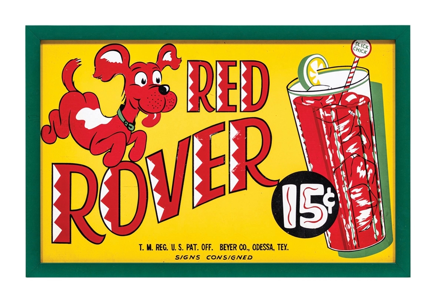 RED ROVER SODA POP MASONITE SIGN W/ RED ROVER GRAPHIC