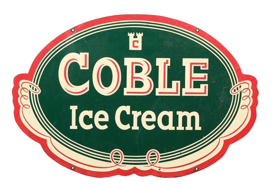 COBLE ICE CREAM TIN SIGN