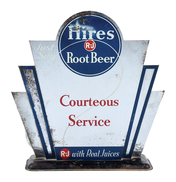 HIRES ROOT BEER "COURTEOUS SERVICE" METAL COUNTERTOP DISPLAY