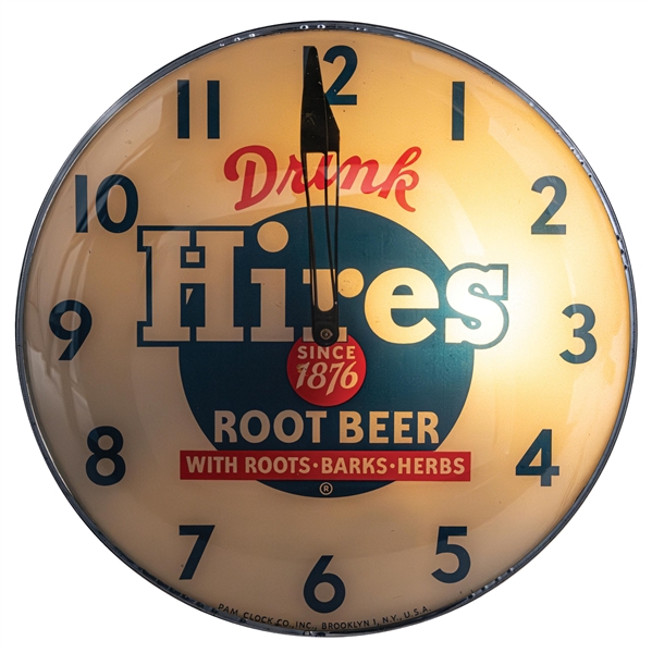 "DRINK HIRES ROOT BEER" PAM CLOCK