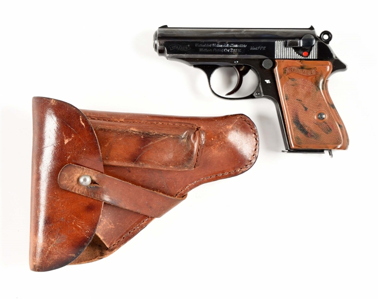 (C) RARE THIRD REICH POLICE MARKED WALTHER PPK SEMI-AUTOMATIC PISTOL WITH HOLSTER.