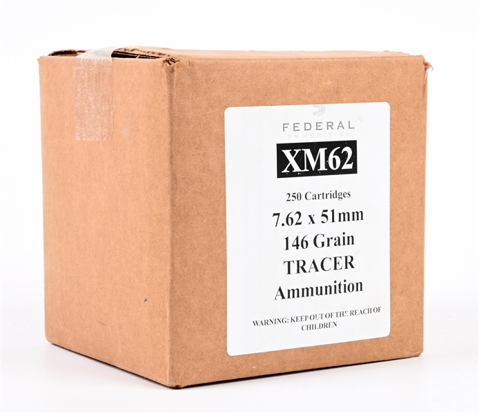 250 ROUNDS OF FEDERAL 7.62X51MM NATO XM62 TRACER AMMUNITION.