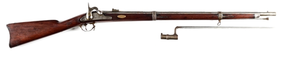 (A) INTERESTING COMPOSITE 2 BAND SPRINGFIELD MODEL 1863 PERCUSSION MUSKET WITH RARE 1867 CADET RIFLE LOCK PLATE..