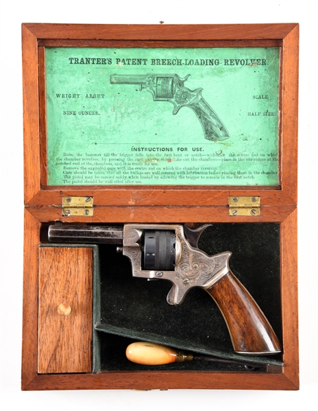 (A) ENGRAVED E.M REILLY .22 RF TRANTERS PATENT REVOLVER.