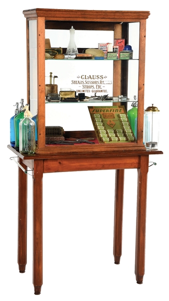 CLAUSS SHEARS LIGHT UP DISPLAY CASE WITH ACCESSORIES