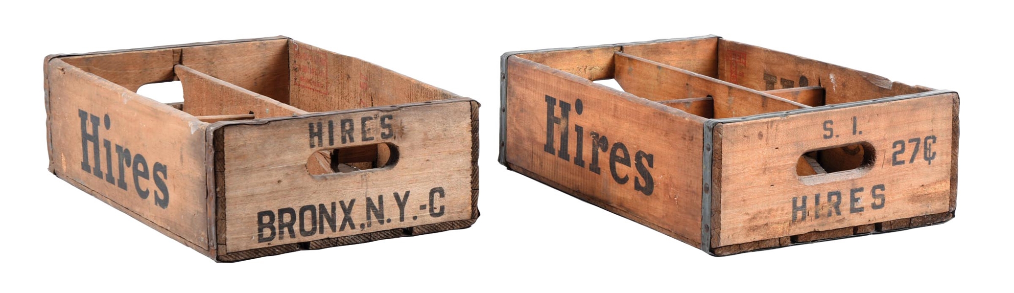 COLLECTION OF 2 HIRES ROOT BEER WOODEN CRATES