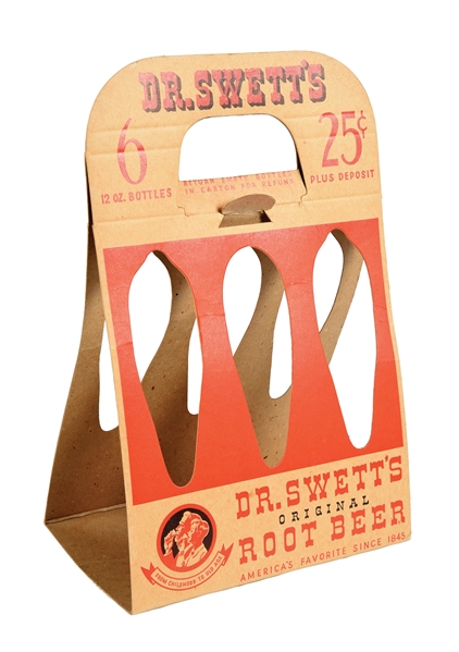 DR. SWETTS ROOT BEER EARLY CARDBOARD 6-PACK HOLDER