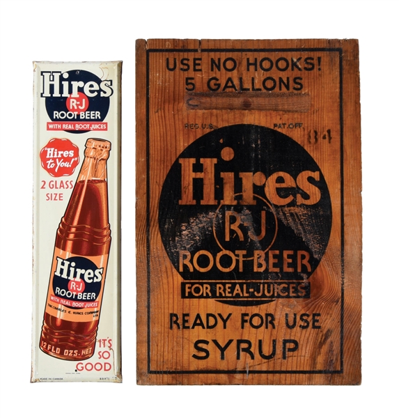 COLLECTION OF 2 HIRES ROOT BEER SIGNS