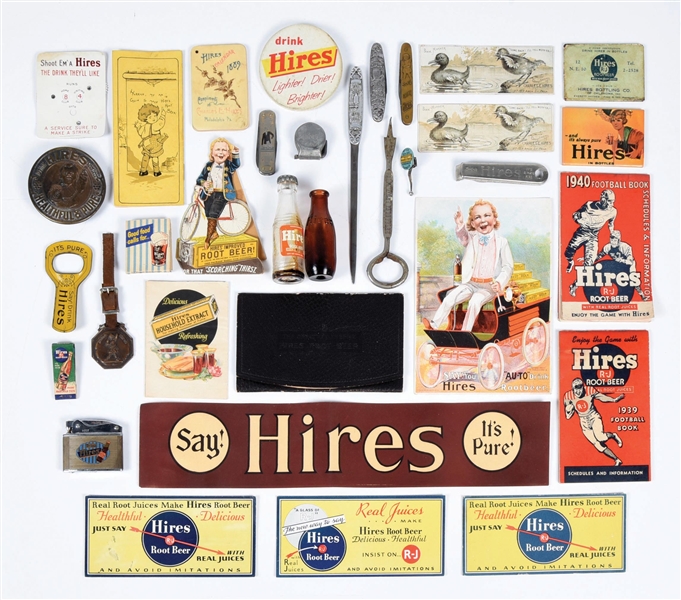 COLLECTIONS OF HIRES ROOT BEER ADVERTISING ITEMS