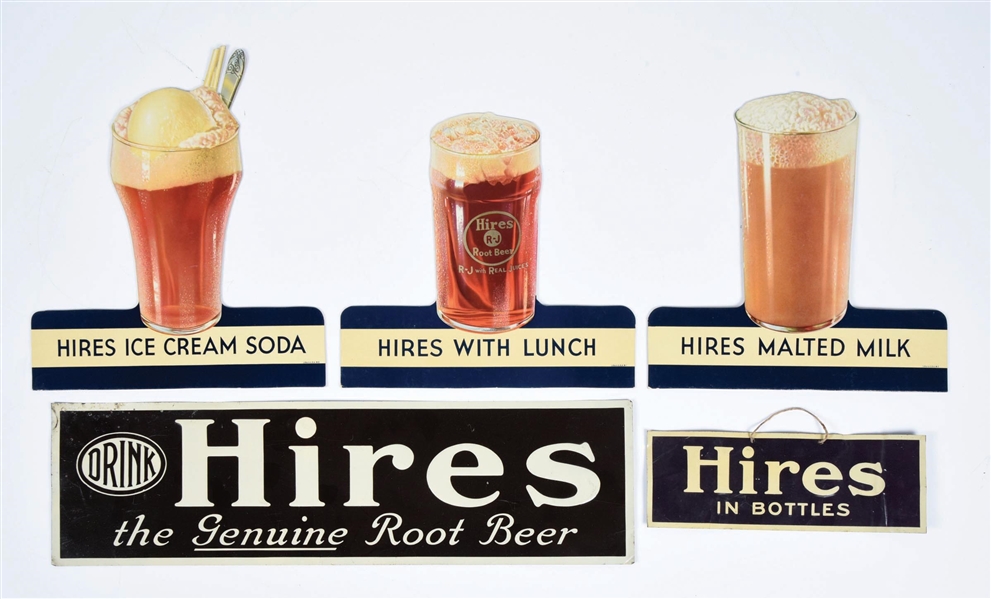 COLLECTION OF 5 HIRES ROOT BEER SIGNS