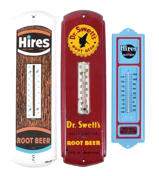 COLLECTION OF 3 ROOT BEER THERMOMETERS