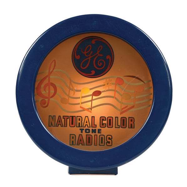 GE NATURAL COLOR TONE RADIOS ANIMATED COUNTERTOP LIGHTED SIGN