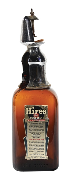 HIRES R-J ROOT BEER GLASS SYRUP DISPENSER W/ COUNTERTOP MOUNT