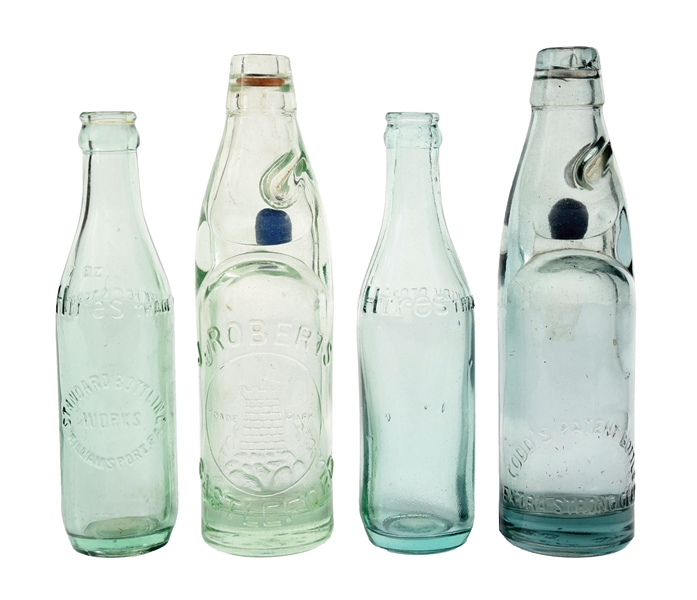 COLLECTION OF 4 SODA POP BOTTLES