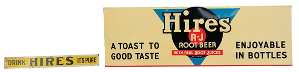 COLLECTION OF 2 HIRES ROOT BEER TIN SIGNS