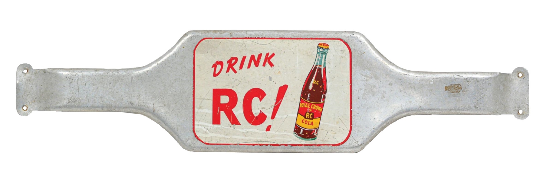 "DRINK RC" PAINTED ALUMINUM DOOR PUSH W/ BOTTLE GRAPHIC