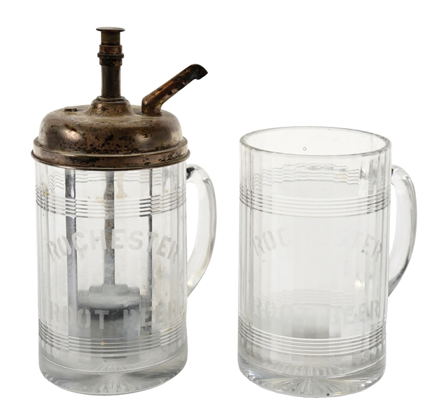 COLLECTION OF 2 HIRES ROOT BEER MUG DISPENSERS