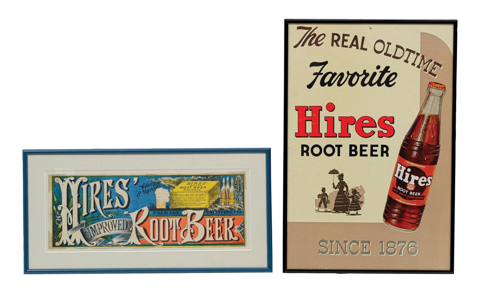 COLLECTION OF 2 HIRES ROOT BEER LITHOGRAPHS W/ VARIOUS GRAPHICS