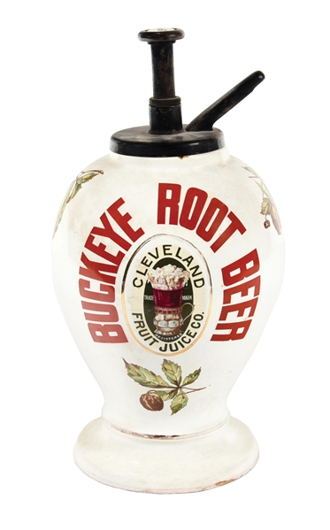 BUCKEYE ROOT BEER CERAMIC SYRUP DISPENSER